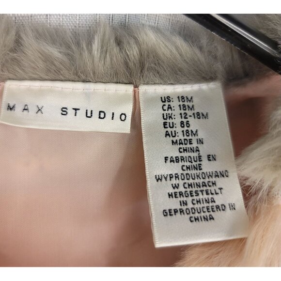 Max Studio Baby Faux Fur Lined Vest 18M Gray Pink Ombre - Picture 4 of 5